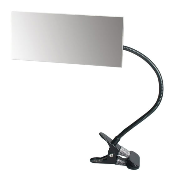 360 Degree Adjustable Rectangle/Round Clip On Mirror Flexible Makeup Mirror for Desk or Cubicle Safety and Security