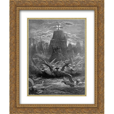 Gustave Dore 2x Matted 20x24 Gold Ornate Framed Art Print 'St. Louis leaving (Best Place To Sell Gold St Louis)