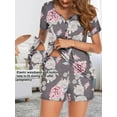 thumbnail image 4 of Avidlove Women Maternity Nursing Pajama Set Breastfeeding Sleepwear Set Double Layer Short Sleeve Top and Shorts Set Pregnancy Pjs Set, 4 of 6