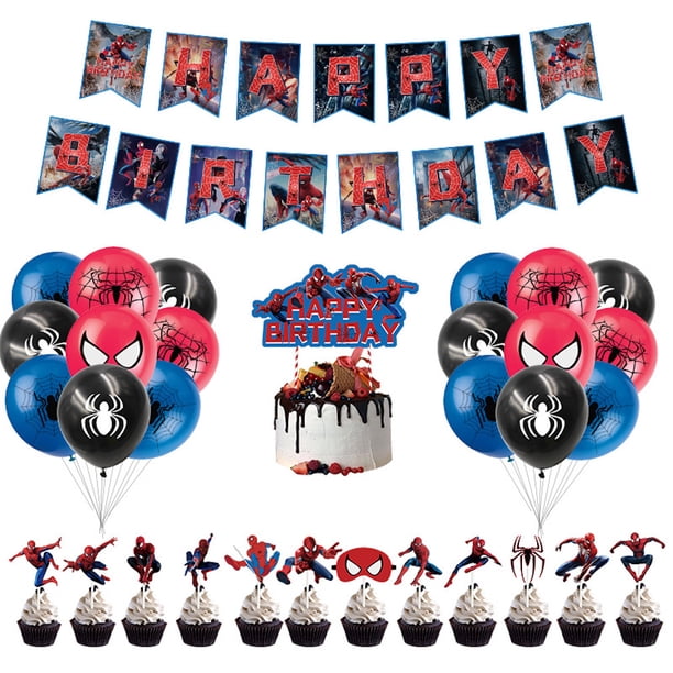 Kit de globos de látex para fiesta de cumpleaños con forma de araña, 36 globos