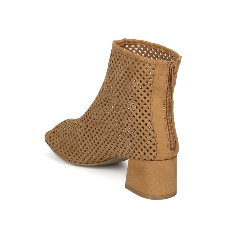 Caged booties low heel sale