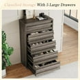 thumbnail image 4 of VANACC Farmhouse 5 Drawers Dresser, Wood Rustic Chest of Drawers for Bedroom, Tall Dressers Organizer for Living Room, Hallway, Entryway,Rustic Grey, 4 of 7