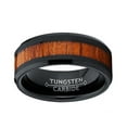 thumbnail image 3 of Metal Masters Mens Black Tungsten Carbide Wedding Band Ring Wood Inlay Comfort-Fit 8mm 11, 3 of 8