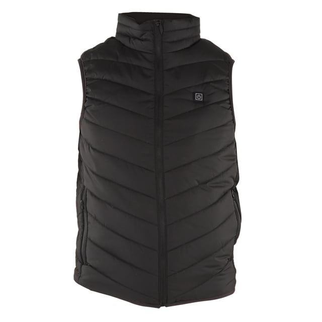 Chaleco calefactable Negro Calentamiento rápido inteligente Ajuste de temperatura de 3 niveles Chaqueta calefactora eléctrica para hombres y mujeres L 52,5-60 kg