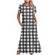 thumbnail image 1 of Vestido de Manga Corta para Mujeres Vestido de Verano de Cuello Redondo Impreso, Poliéster de Tamaño Verdadero Diario Y Vestido de Fiesta, 1 of 4