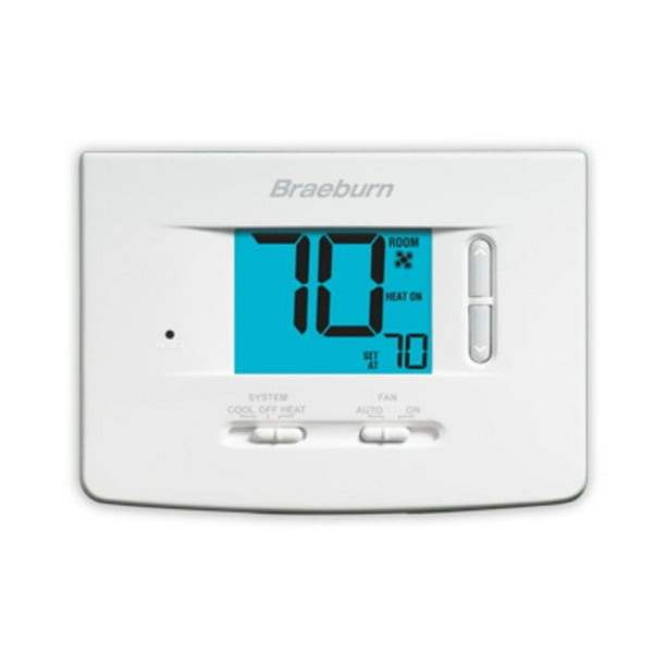 BRAEBURN 1020 NonProgrammable Thermostat, 1 Stages, 18 to 30VAC, Heat