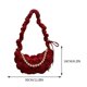 thumbnail image 5 of Bolso de hombro para mujer, cadena de perlas plisada con hilo bordado acolchado (rojo), 5 of 8