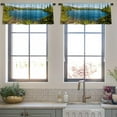 thumbnail image 3 of LALILO Kitchen Curtain Valance Spring With Mountain Lake High Rod Pocket Window Curtain 52"x 18" Set of 2, 3 of 5
