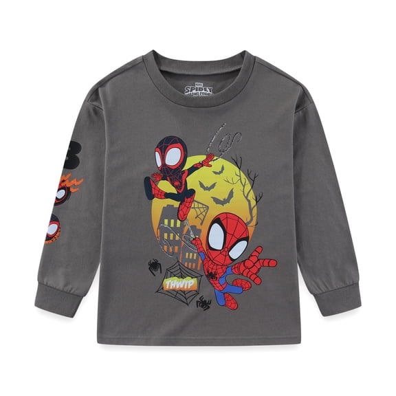 Marvel Spider-Man Miles Morales Halloween Crewneck Pullover Sweatshirt (Boys), Sizes 2T-7