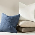 thumbnail image 6 of SUSIELADY Decorative Linen Check Throw Pillow Covers Neutral Farmhouse Vintage Pillow Covers 18x18 Inch Set of 2 Boho Modern Home Decor for Sofa Couch Bedroom Cushion Chair, Blue, 6 of 7