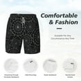 thumbnail image 5 of Sigee Spider Web Black Print Mens Swim Trunks with Compression Liner Quick Dry Swim Stretch Beach Shorts with Pockets,S-3XL, 5 of 7