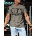 thumbnail image 3 of Gymish Lift-O'Clock Workout Shirt for Men – Funny Gym T-Shirt, Weightlifting Gift, Motivational Fitness Tee, Warm Grey with Sleeve Logo, XX-Large, 3 of 6