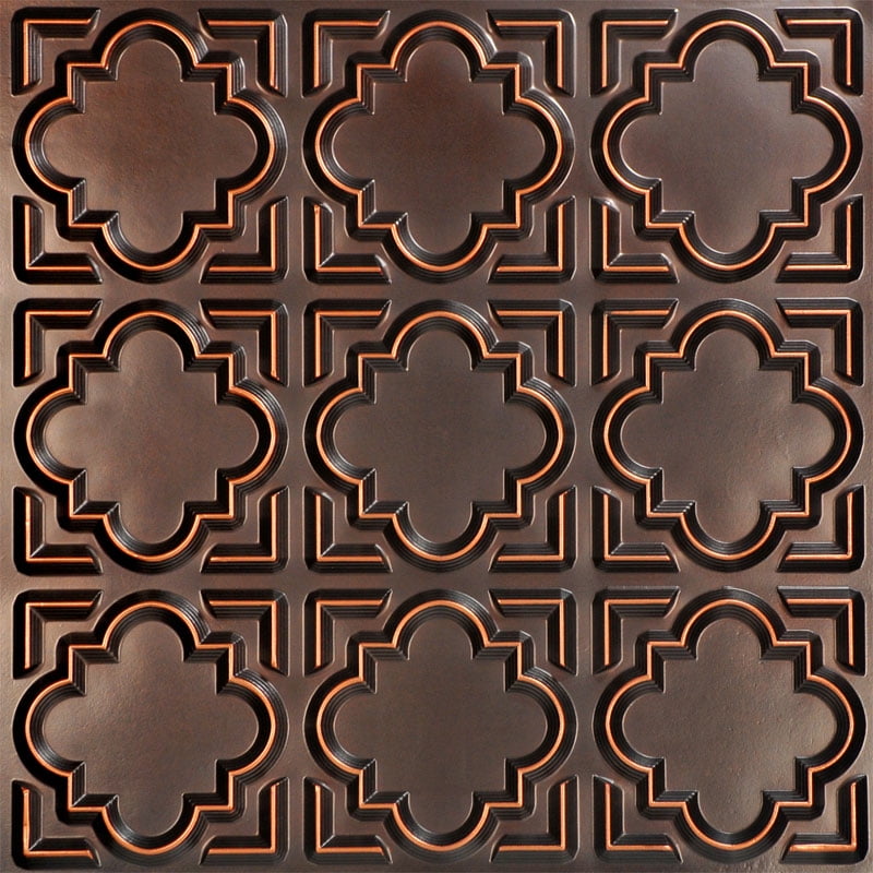 Casablanca 2 ft. x 2 ft. PVC Glue-up Ceiling Tile in Antique Copper