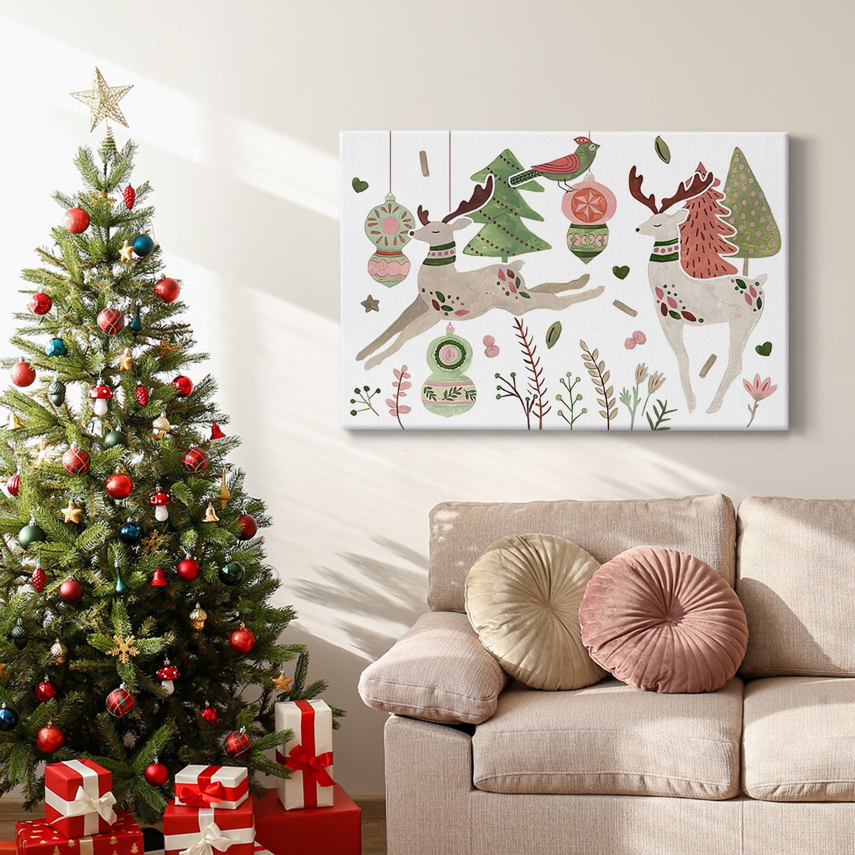 Reindeer Wishes Collection A- Gallery Wrapped Canvas