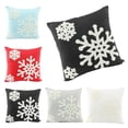 thumbnail image 3 of Crewel Snowflake Patterns Algodón Transpirable Funda de almohada suave Funda de almohada decorativa navideña sidaley JJ15966-02, 3 of 7