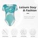 thumbnail image 4 of Fotbe Teal Turquoise 1 Body de Mujer con Cuello Redondo y Mangas Cortas, Sin Mangas Ajustado, Suave, Cómodo y Básico-XX-Large, 4 of 7