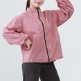thumbnail image 2 of successthop Lightweight Jackets for Women Long Sleeve Jacket Zip Up Coat Plus Size No Hood Outwear with Pockets Pink 2XL, 2 of 6