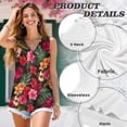 thumbnail image 6 of Jeiento Hawaiian Tropical Floral Tank Tops for Women Trendy Sleeveless Tunic Tops Casual V Neck Blouse Loose Fit Ladies Flowy Pleated Shirts Athletic Workout Golf Outfits,S, 6 of 7