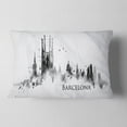 thumbnail image 2 of Designart Barcelona Black Silhouette - Cityscape Painting Throw Pillow - 12x20, 2 of 5