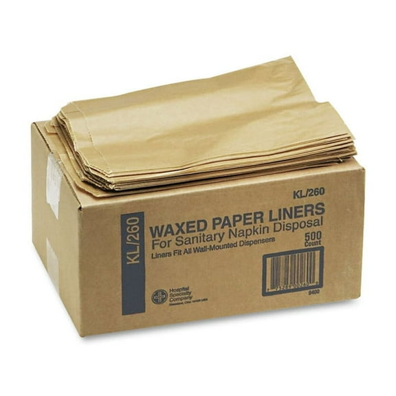 HOSPECO KL 7.5 in. x 3 in. x 10.5 in. Napkin Receptacle Liners - Brown (500/Carton)
