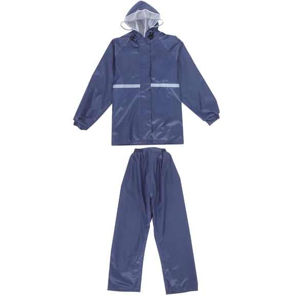 Conjunto de traje de lluvia reflectante para motocicleta y bicicleta, impermeable y pantalones de lluvia unisex para adultos de doble capa para actividades al aire libre, seguridad nocturna.