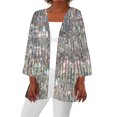 thumbnail image 2 of Uootdi Women's Sequin Cardigan Lightweight 3/4 Sleeve Open Front Party Sparkle Clubwear Glitter Cover Ups Stylish Sequin Jackets Gift, 2 of 5