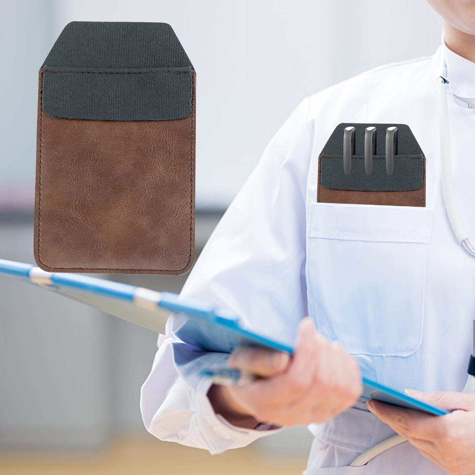 Pocket Protector, Thick PU Leather Pocket Holder Organizer, Pen Sleeve