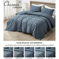 thumbnail image 5 of Chezmoi Collection Glen 3-Piece Crescent Stitched Quilt Set, King Size, Steel Blue, Rayon Derived from Bamboo & Polyester Blended, Soft Breathable Cooling Bedspread for Hot Sleepers, 5 of 9
