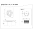 thumbnail image 2 of Kingston Brass BSF4272BB Watercourse 4-Inch Brass Square Grid Shower Drain with Flange in Brushed Brass, 2 of 5