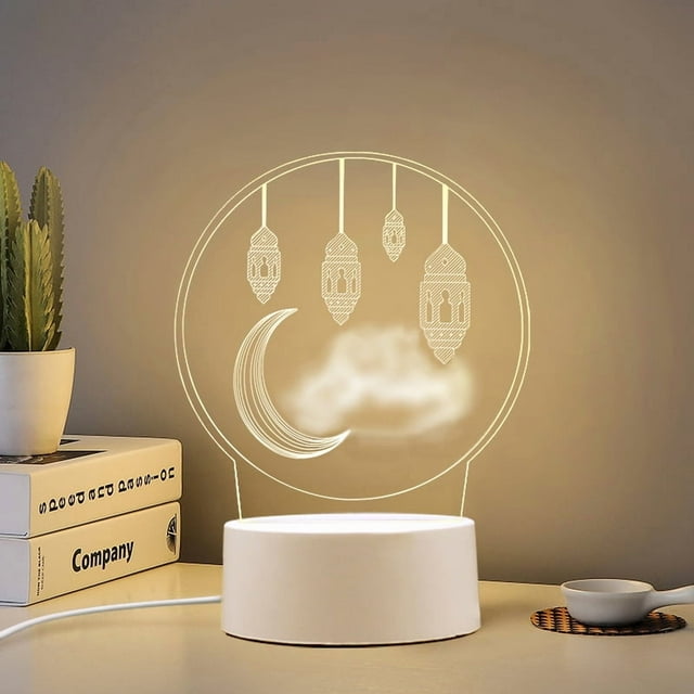 Luz nocturna, lunas, lámparas LED 3D que cambian de color para niños