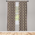 thumbnail image 3 of Geometric Curtains 2 Panels Set, Retro Inspired Pattern with Big and Little Order Dots in Squares, Window Drapes for Living Room Bedroom, 56"W X 63"L, Multicolor, by Ambesonne, 3 of 5