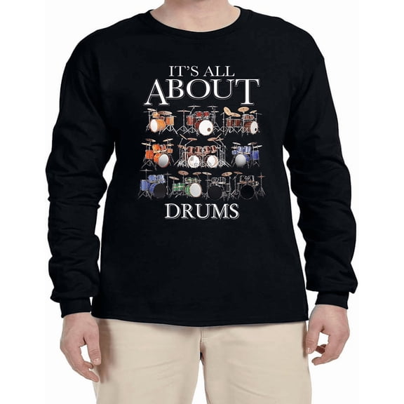 Drum Kit Drum Set Drummer Band Equipment Music Drums Gifts T-shirt Mens Graphic Tees Long Sleeve Tee Shirt