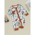 thumbnail image 4 of Autumn Infant Baby Boys Girls Western Jumpsuits 3M 6M 12M 3 Style Cow Head Floral Print Long Sleeve Zipper Romper, 4 of 10