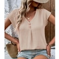 thumbnail image 5 of Giftesty Womens Summer Tops Fashion Women's Summer V-Neck Solid Short Sleeve Sexy Top Blouse, 5 of 6