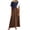 Brown, variant on WMTBSRSW Women's Plus Size Summer Dress Color Block Loose Casual Short Sleeve T Shirt Dress Round Neck Summer Beach Swing Pleated Long Dress