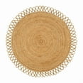 thumbnail image 3 of Natural Jute Circle Rug, Reversible Rustic Farmhouse Boho Area Mat, Natural_B, 5 FT, 3 of 5