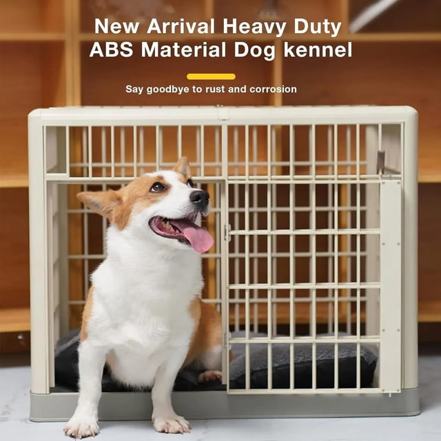 Jaula corral para perro gato conejo mascotas plástico ABS resistente doble puerta con cerradura ruedas con freno amplia cómoda fácil de instalar y lim