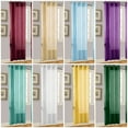 thumbnail image 3 of 2PC SOLID SHEER INDOOR PANEL 8 GROMMETS WINDOW CURTAIN VERSATILE RUBY SEE THRU, 3 of 4