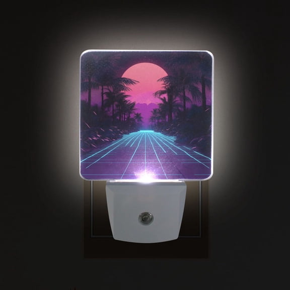 Yayeee LED Plug in Night Light for The Home with Auto Dusk to Dawn Light Sensors, 2 Pack, Night Neon Road