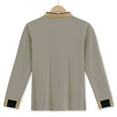 thumbnail image 3 of Eltusu Men's Polo Shirts, Button Pullover Solid Color Turn Down Collar Long Sleeve Shirts Army Green Size S, 3 of 7