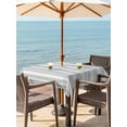 thumbnail image 3 of Outdoor Tablecloths with Umbrella Hole & Zipper, Vintage Stripes 60x60 Inch Square Tablecloths, Retro Minimalist Lines Pattern Light Blue Waterproof Table Cloth, Patio/Pool/Picnic Table Covers, 3 of 8