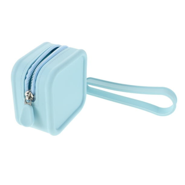 Neceser pequeño de silicona para maquillaje, neceser de viaje con cremallera, monedero, bolsa de almacenamiento portátil, organizador de artículos de tocador para mujeres y niñas