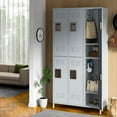 thumbnail image 2 of Metal Locker 6 Doors Employees Locker Storage Cabinet Locker School Hospital Gym Locker Requires Assembly (Gray-6 Doors), 2 of 8
