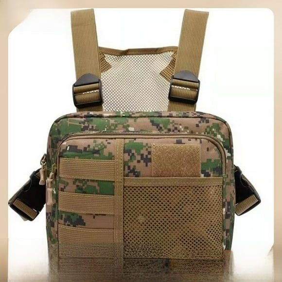 Bolsa táctica para el pecho, bolsa tipo chaleco deportivo para correr, mochila funcional de camuflaje, chaleco informal moderno, bolsa de camuflaje para colgar en el pecho