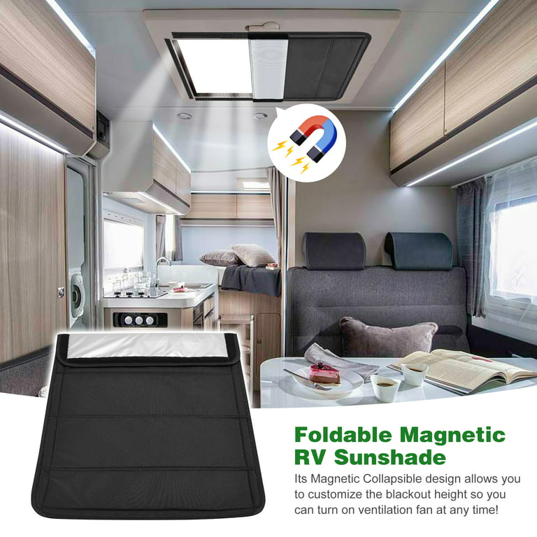 RV Window Cover Magnet Camper Door Shade Foldable RV Door Shade RV Blackout
