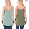 thumbnail image 3 of (ZENANA) Front-Back Reversible (Vneck-ScoopNeck Reversible) Spaghetti Cami Ash rose_Striped M, 3 of 4