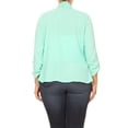 thumbnail image 4 of Women's Plus Size Draped Neck Open Front Loose Fit Solid Cardigan Female Jacket, 4 of 5