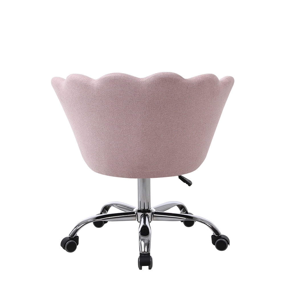 Kepooman Modern Office Chairs, Chic Leisure Swivel Shell Chairs for Living Room/Bedroom/Office, Desk Chair with Wheels and Arm, Nude Pink Kepooman Modern Office Chairs, Chic Leisure Swivel Shell Chairs for Living Room/Bedroom/Office, Desk Chair with Wheels and Arm, Nude Pink