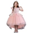 thumbnail image 5 of XBASW Kids Toddler Flower Girl Tulle Dress Baby Trailing Princess Dress 4-12 Years Bridesmaid Birthday Performance Gown for Girls, 5 of 10