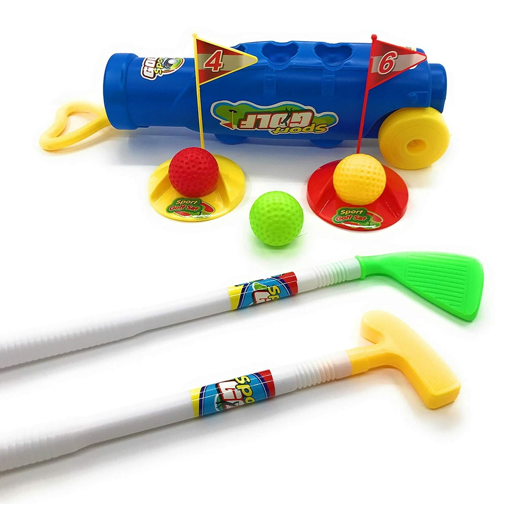 Deluxe Kid's Toy Golf Set w/3 Golf Balls, 2 Types of Clubs, 2 Practice